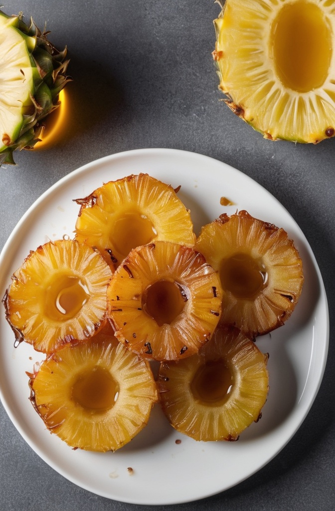 Rum-Soaked Fried Pineapple