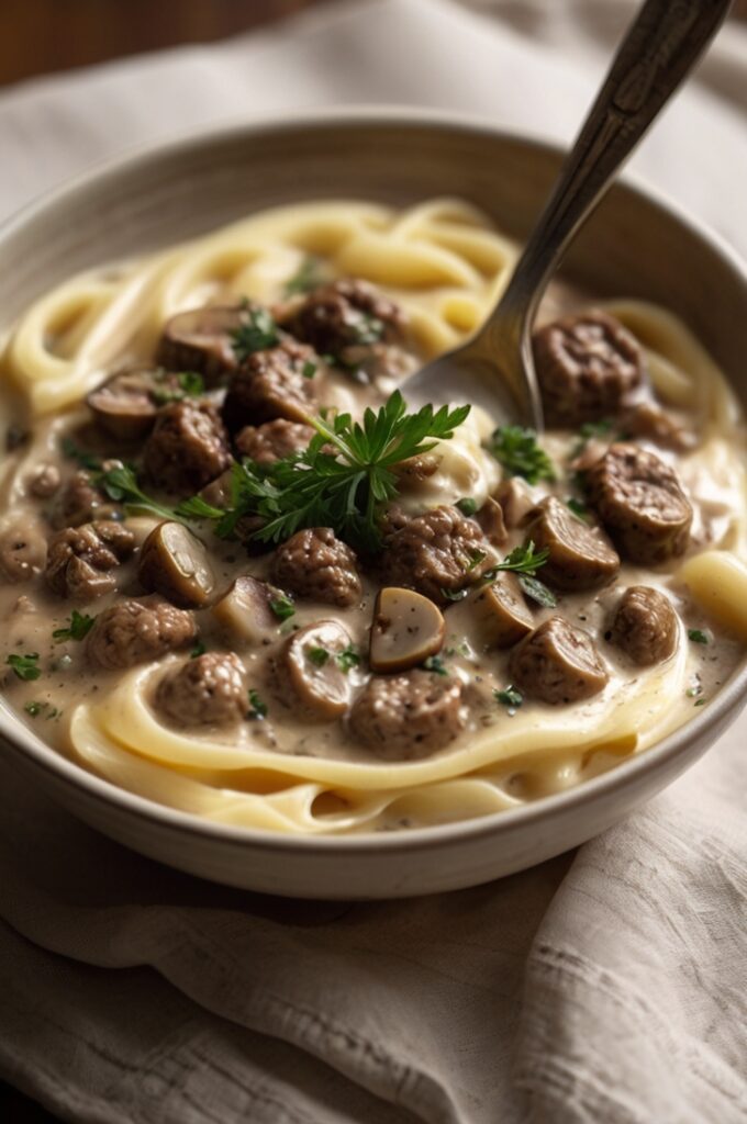 Savory Ground Beef Stroganoff Recipe