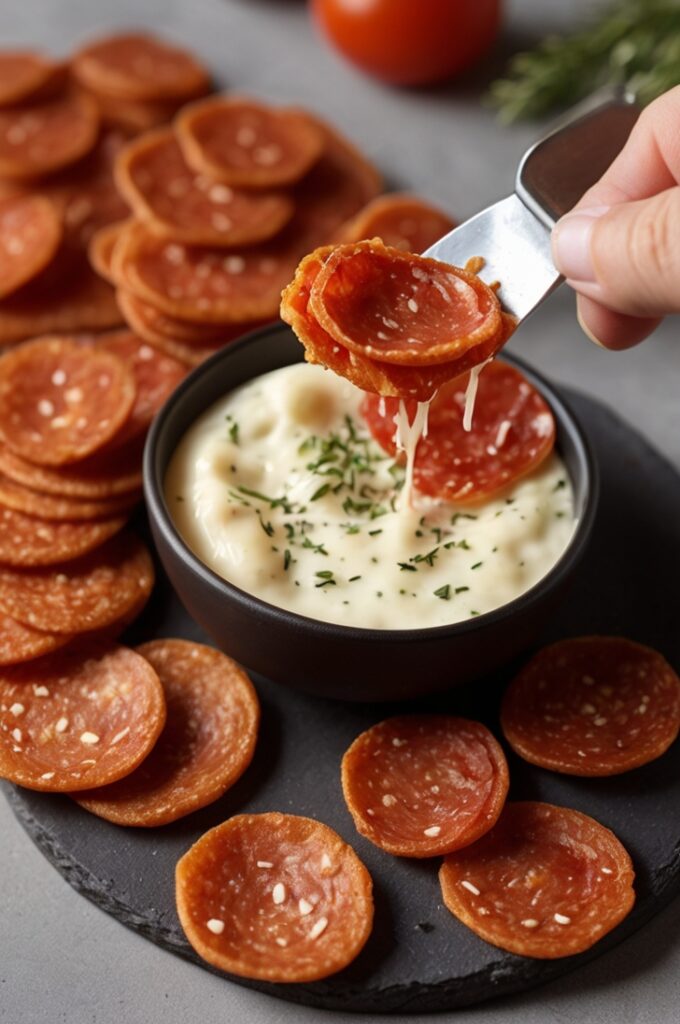 Crispy Pepperoni Cheese Snacks Easy Low Carb Recipe