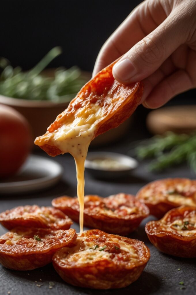 Crispy Pepperoni Cheese Snacks Easy Low Carb Recipe