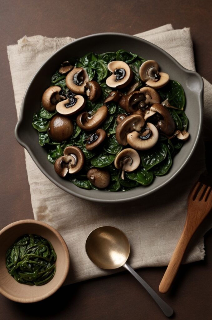 Savory Balsamic Spinach and Mushrooms Recipe
