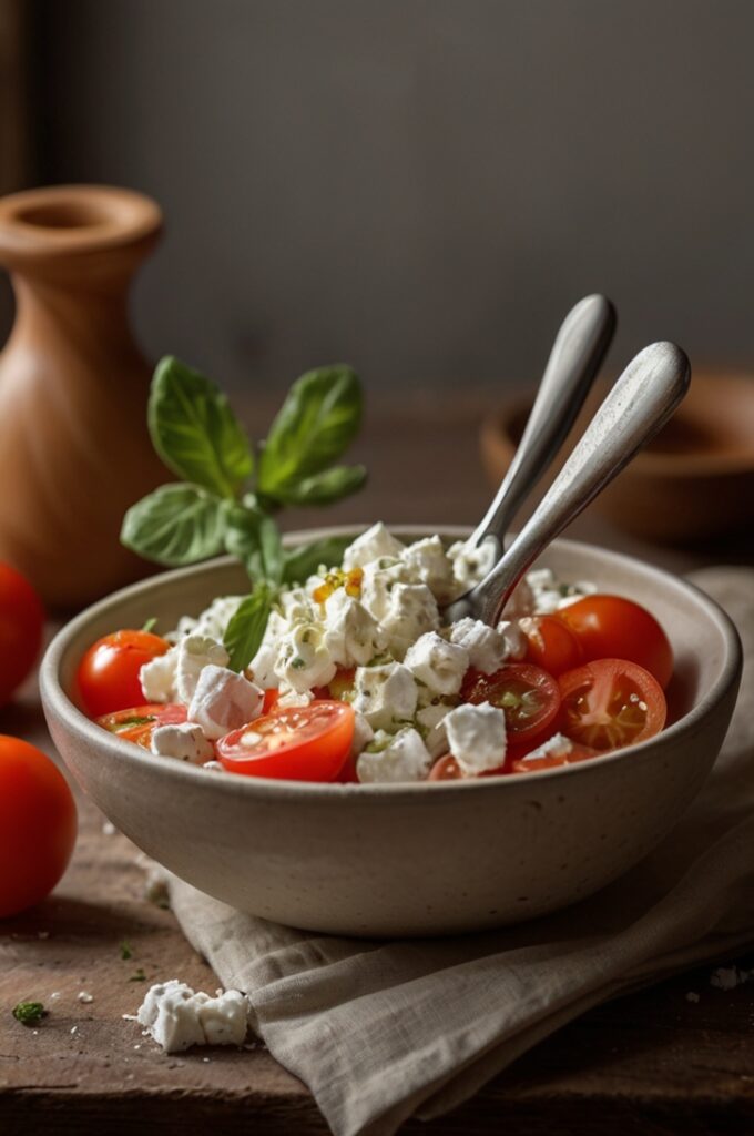 Healthy Greek Salad Cottage Cheese Bowl Recipe