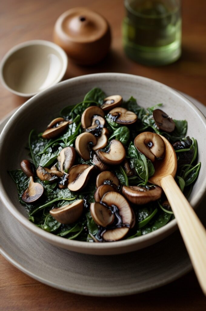 Savory Balsamic Spinach and Mushrooms Recipe