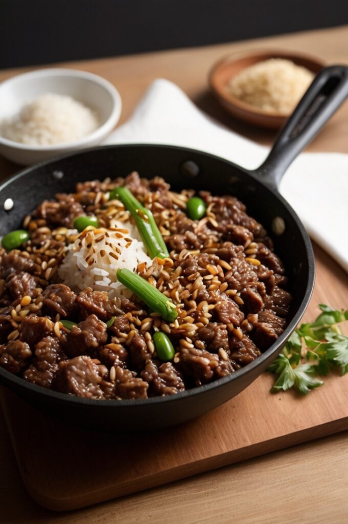 One-Pan Asian Ground Beef and Rice Recipe