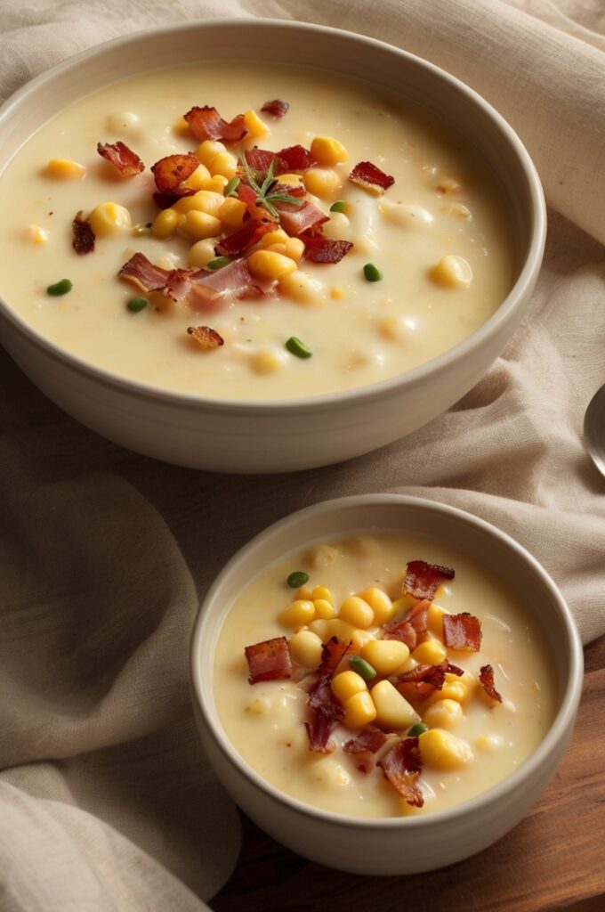 Creamy Loaded Cheesy Bacon Corn Potato Chowder Recipe