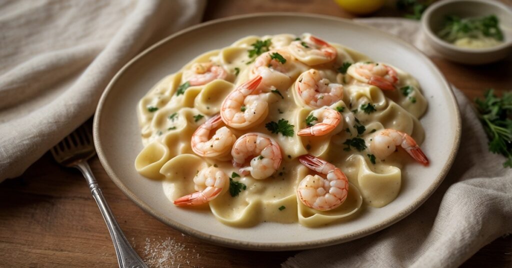 Creamy Shrimp Tortellini Alfredo, Quick  and Delicious