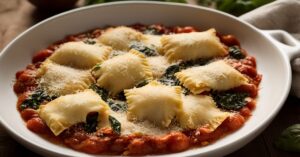 Read more about the article Easy Tomato Spinach Ravioli Bake Recipe