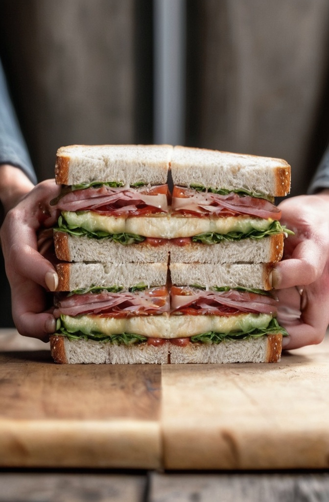Sandwich with Juicy Meat and Tangy Pickles Recipe