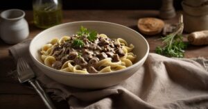 Read more about the article Savory Ground Beef Stroganoff Recipe