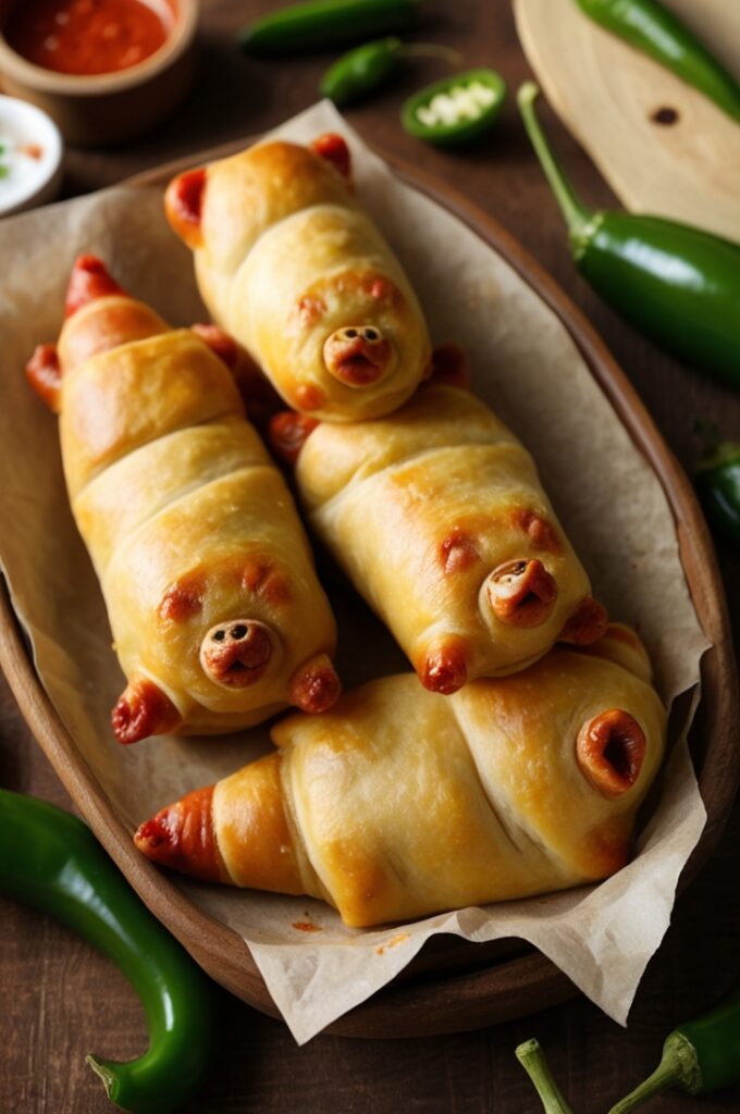 Spicy Jalapeño Pigs Wrapped in Dough Recipe
