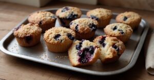 Read more about the article Streusel Topped Blueberry Muffins Recipe
