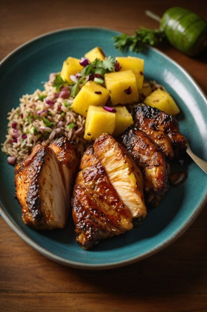 Easy Caribbean Jerk Chicken with Pineapple Salsa