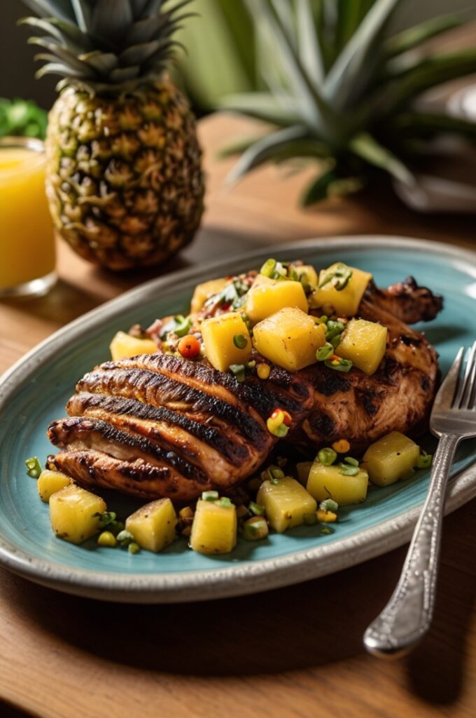 Easy Caribbean Jerk Chicken with Pineapple Salsa