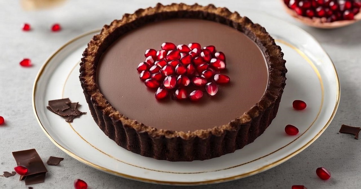 Read more about the article Easy Decadent Salted Dark Chocolate Pomegranate Tart Recipe