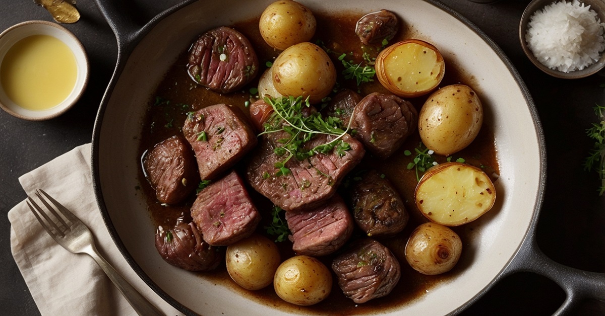 Read more about the article Garlic Butter Beef Bites with Potatoes Recipe