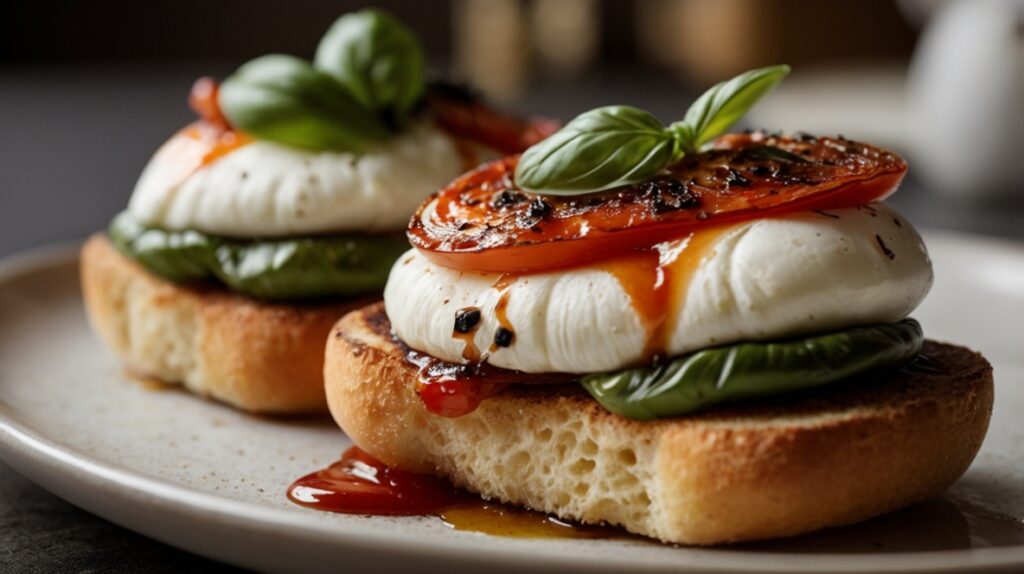 Delicious Roasted Caprese Burrata Sliders