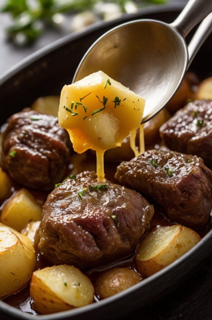 Garlic Butter Beef Bites with Potatoes