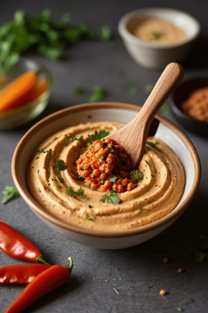 Roasted Red Pepper Lentil Hummus, Dip