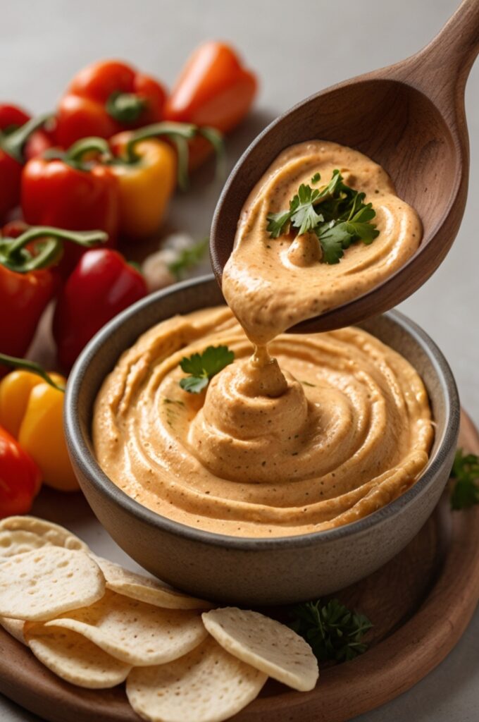 Roasted Red Pepper Lentil Hummus, Dip