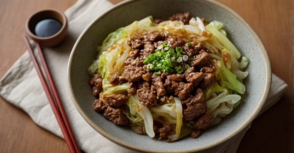 Easy Chinese Ground Beef and Cabbage Stir Fry Recipe