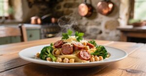 Read more about the article Italian Sausage Pasta with Chickpeas & Broccolini Recipe