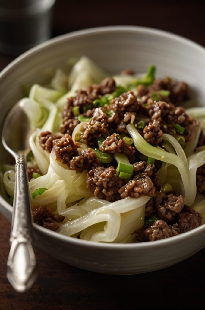 Chinese Ground Beef and Cabbage Stir Fry