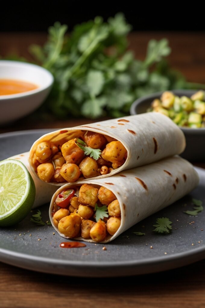 Chili Lime Chickpea Cauliflower Wraps
