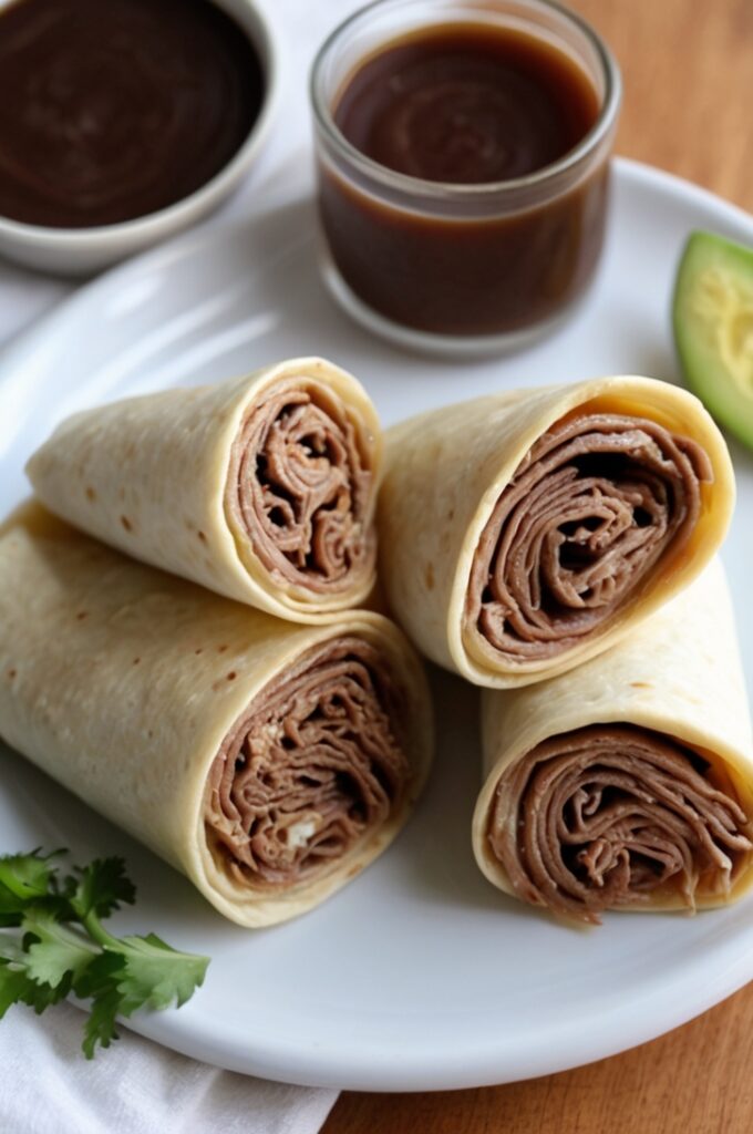 Savory French Dip Tortilla Roll Ups