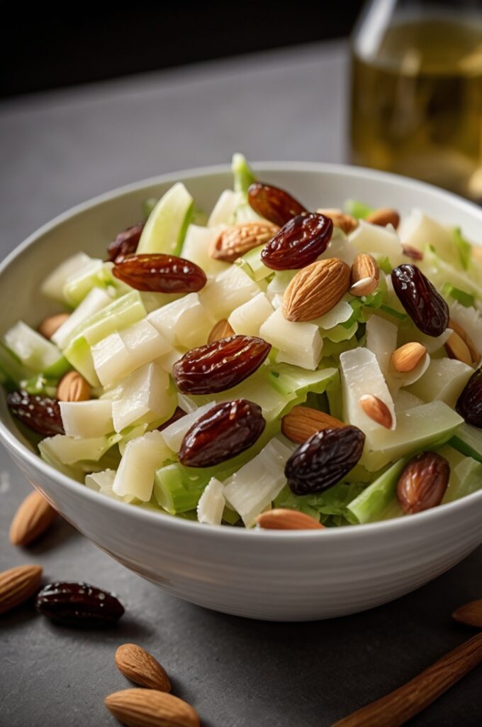 Crunchy Celery Salad with Dates, Parmesan Almonds